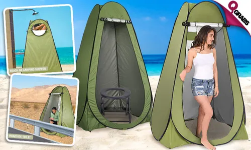 Portable Folding Toilet Seat + Pop-Up Privacy Tent!